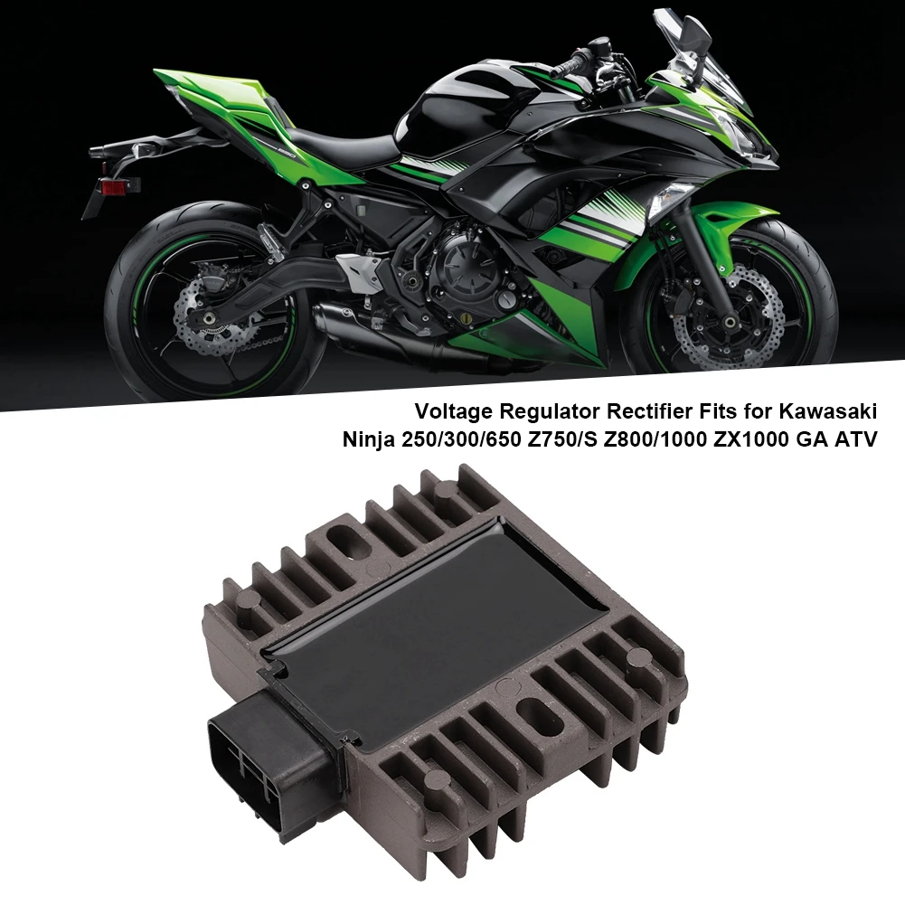 Черный Алюминиевый Регулятор напряжения Выпрямитель подходит для Kawasaki Ninja 250/300/650 Z750/S Z800/1000 ZX1000 GA ATV Dirt Bike