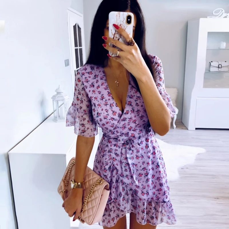 purple sundress women's