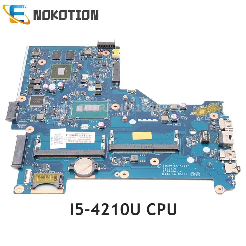 Most effective  NOKOTION 760970-501 760970-001 For HP 15-R Laptop Motheboard 15.6 Inch ZSO50 LA-A992P MAIN BOARD I5