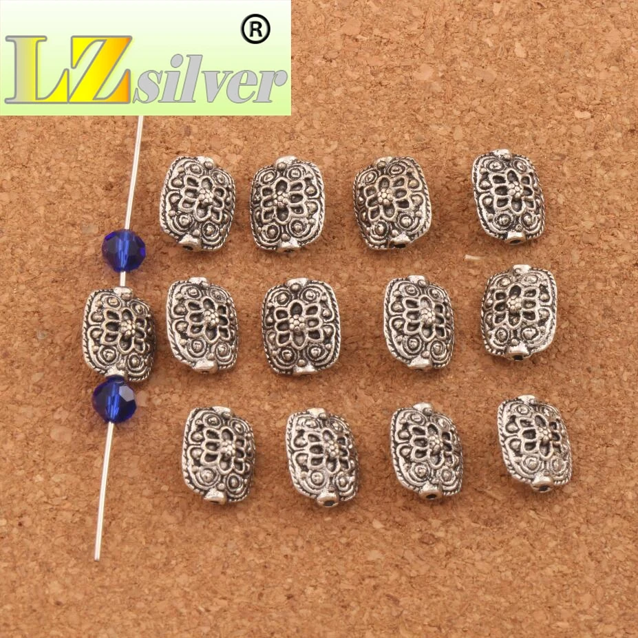 Dots Filigree Flower Beads Spacers 12.8X10.3mm 100pcs Zinc Alloy Metal Bead Jewelry Findings L599