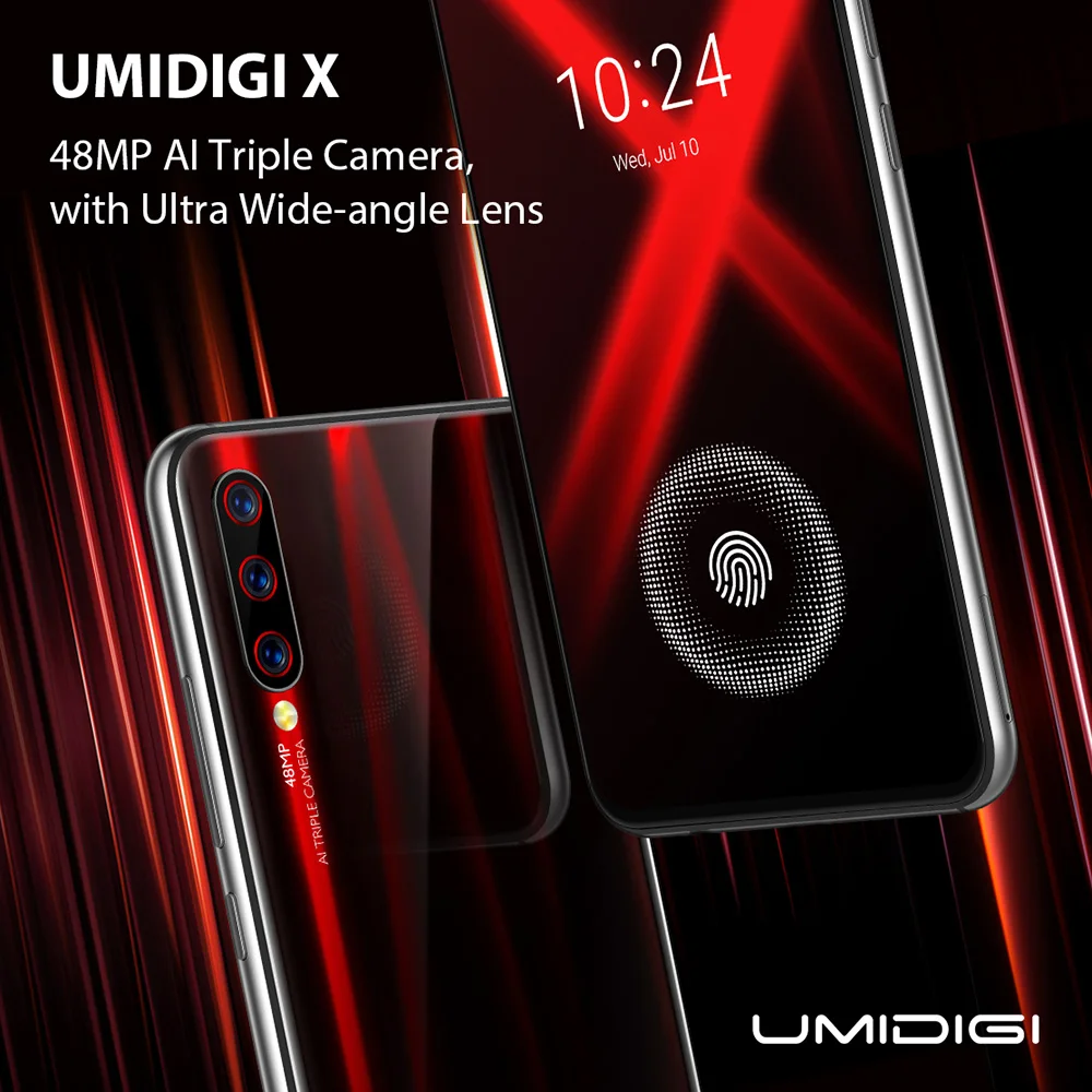 UMIDIGI X 6,35 дюймов AMOLED 4 Гб 128 ГБ глобальная версия Смартфон Android 9,0 Helio P60 48MP 4150 мАч отпечаток пальца NFC 4G мобильный телефон