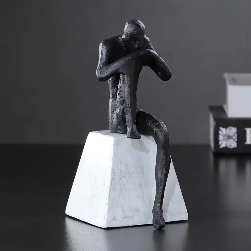 Смола Thinker характер статуя абстрактная Статуэтка античной дома декоративная