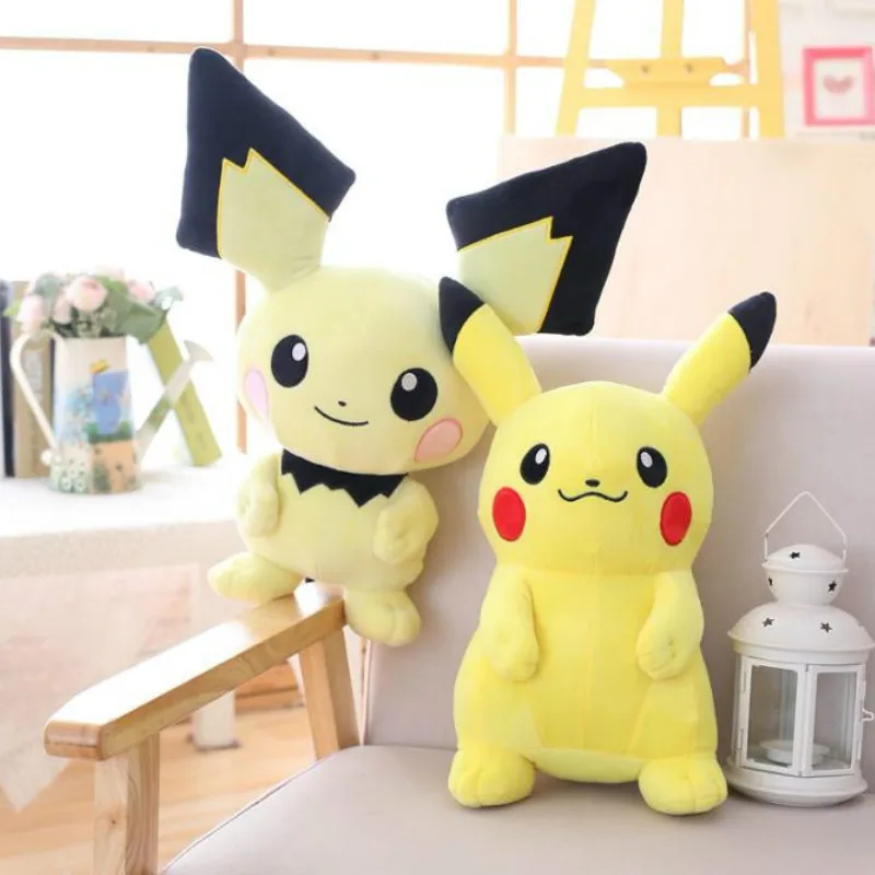 TAKARA TOMY Pokemon Pichu Plush Lovely Pikachu Juvenile Version Evolution Toy Hobby Collectible Doll Kawaii Gift for Girl
