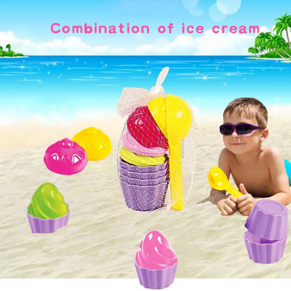 

9Pcs Summer Kids Simulated Ice Cream Sand Play Mold Tool Outdoor Beach Game Toy Fun Baby Play Water Toys