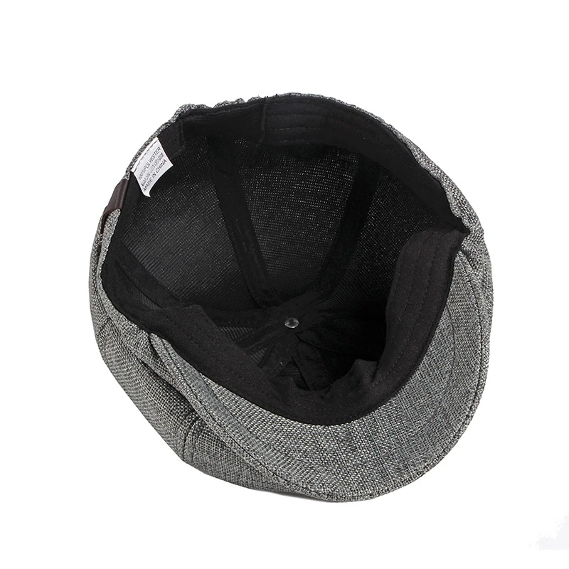 BUTTERMERE Summer Newsboy Cap Men Beret Hat British Style Vintage Flat Cap Gray Male Octagonal Cap