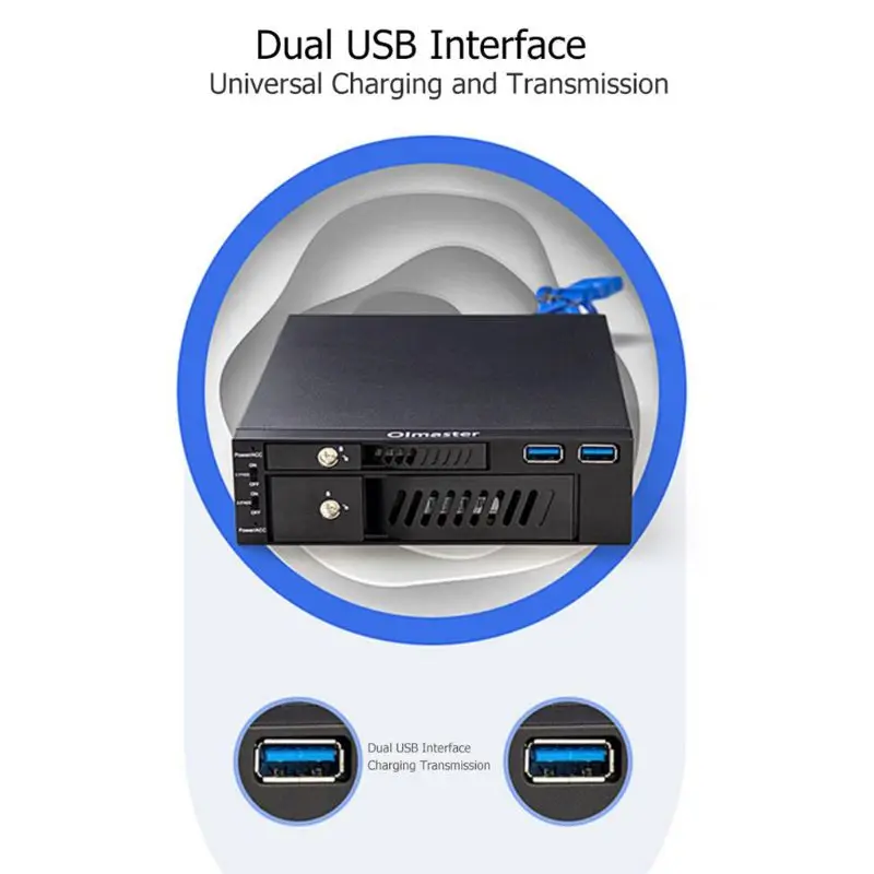 MR-6203 2.5/3.5" Internal HDD SSD Case Box Dual USB Optical Mobile Rack Station Hard Disk Enclosure for Desktop PC