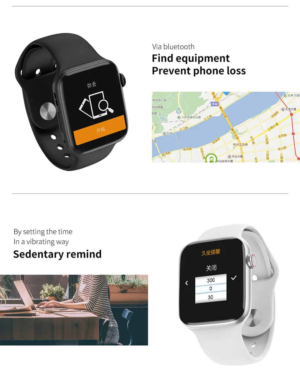 Смарт-часы Ravi, 1,54 дюймов, полный сенсорный экран для сердечного ритма, монитор, зарядка через usb, Bluetooth, умные часы, спортивные часы с Шагомером