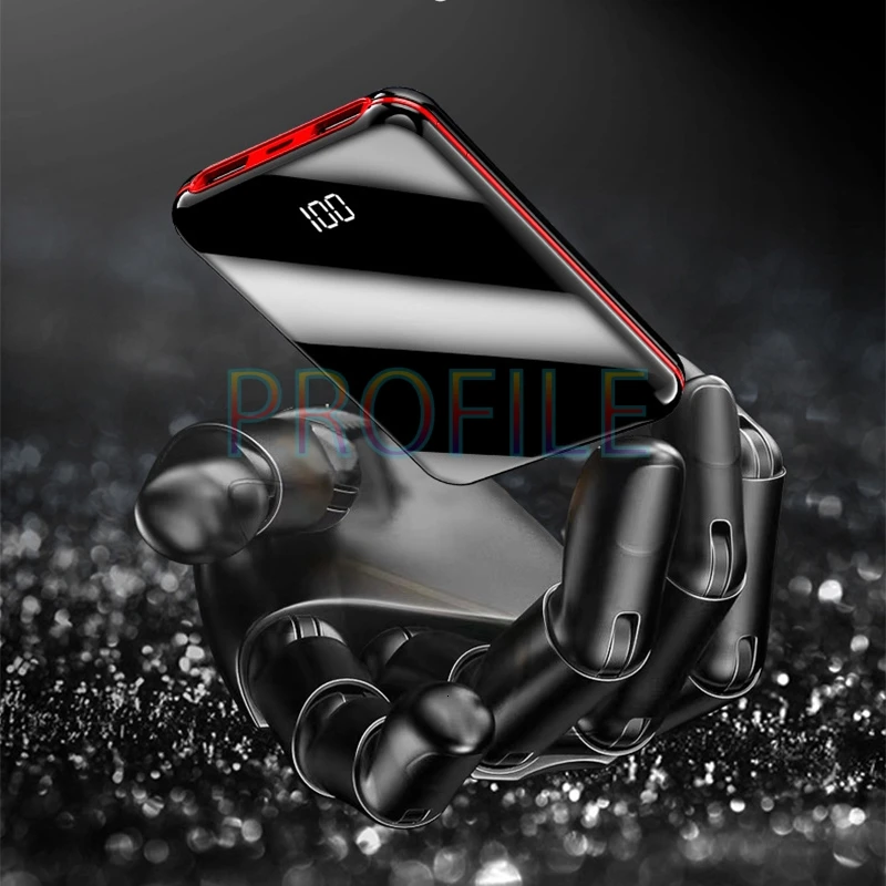 Внешний аккумулятор 30000 мАч портативный мини смартфон с зеркальным экраном и