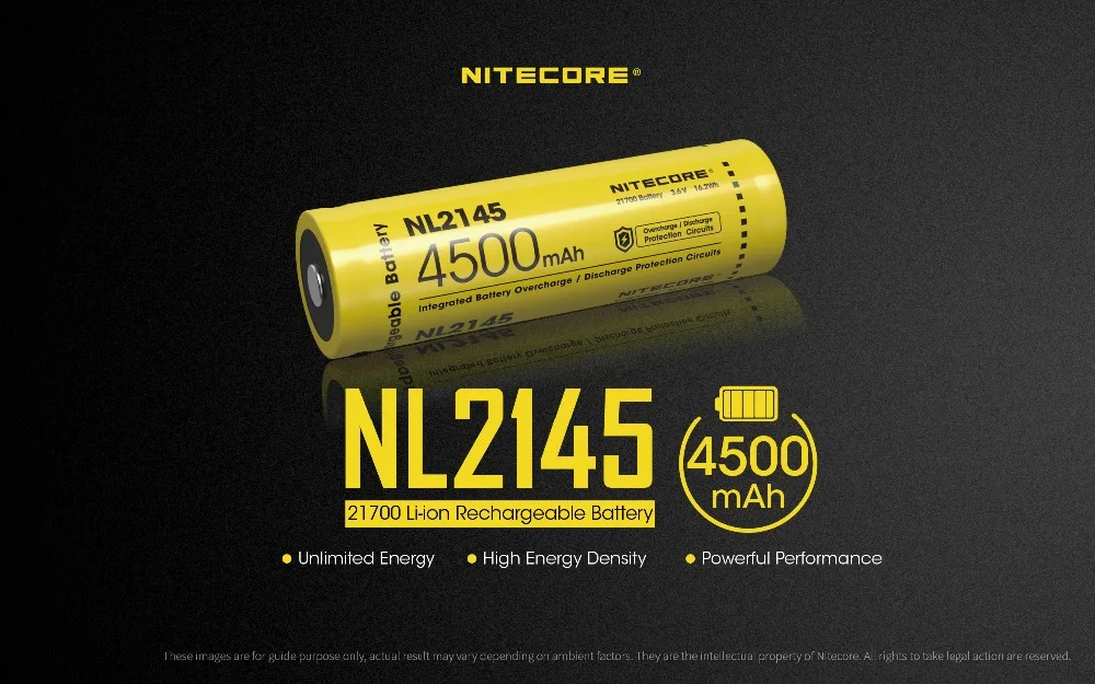 NITECORE 21700 литий-ионная аккумуляторная батарея 3,6 v 16.2Wh NL2145 4500mAh высокопроизводительная Защитная батарея