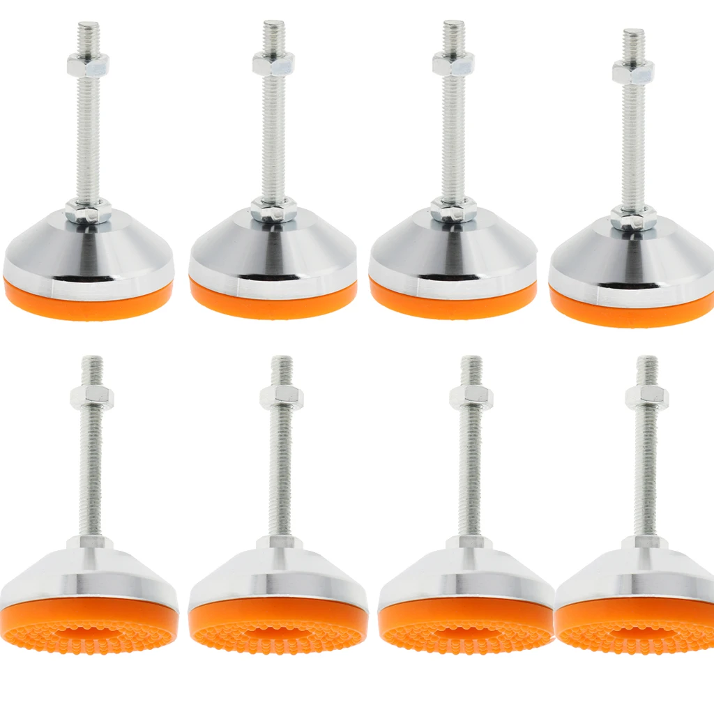 8pcs Height Adjustable Leveler Foot Cups Non-skid Base M16 Thread 5.5X8.8cm