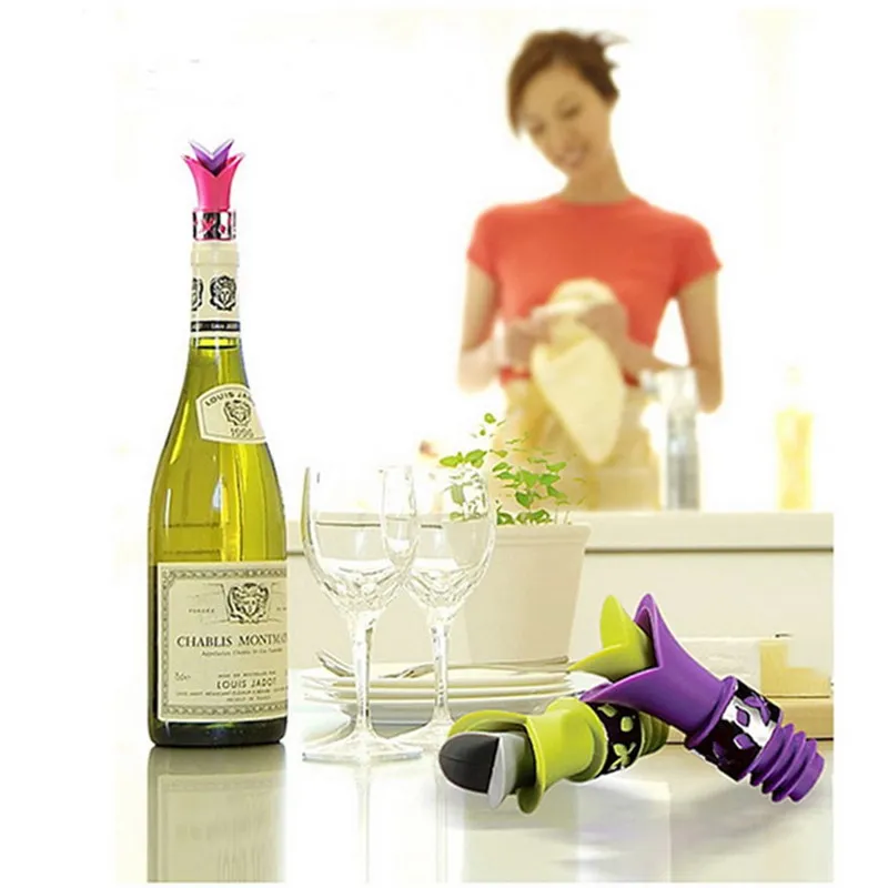 Креативная силиконовая бутылка для вина Lily пробка для вина и пробка для свежего вина