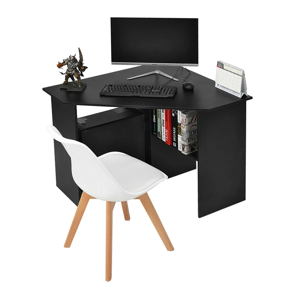 

Panana Home Office Corner Desk Computer Workstation PC Laptop Table with shelves white /black