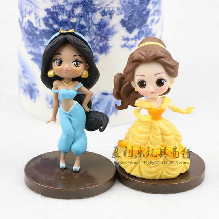 8 шт./компл. disney принцессы игрушки в виде милого героя аниме мультфильм принцесса фигурки Русалочка, Золушка, Белоснежка, куклы модели 6-8 см