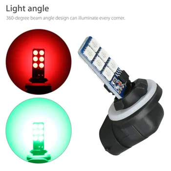 

2pcs Light Bulb+Remote 16-Color LED Car Headlight Fog Light Lamp 360 Degrees