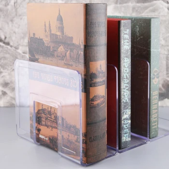 

Acrylic Thickening Transparent Book Standing Student Desktop Storage Divider Book Shelf Bookshelf Office Storage Accessories