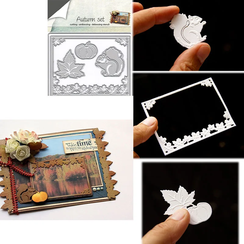 

Squirrel Metal Cutting Dies Christmas Dies 2020 New Dies Embossing Folder Stencil Template Scrapbook Card Making Album Decor DIY