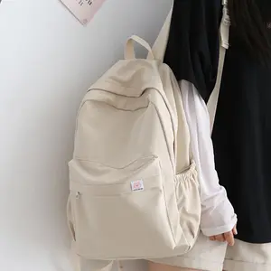 Водонепроницаемый нейлоновый женский рюкзак, Женский дорожный ранец, школьный портфель для девочек-подростков, однотонная сумка для книг