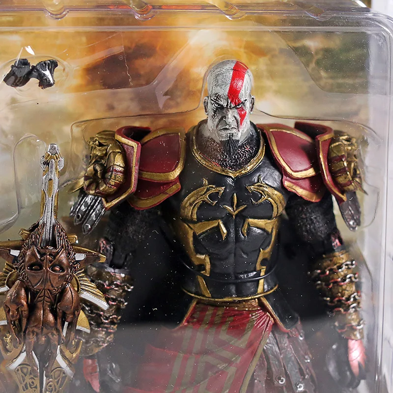 Neca God of War 2 Kratos Golden Fleece Armor Medusa Head 7 Game Action  Figure
