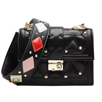 

2019 new wave fashion foreign wide shoulder strap small square bag