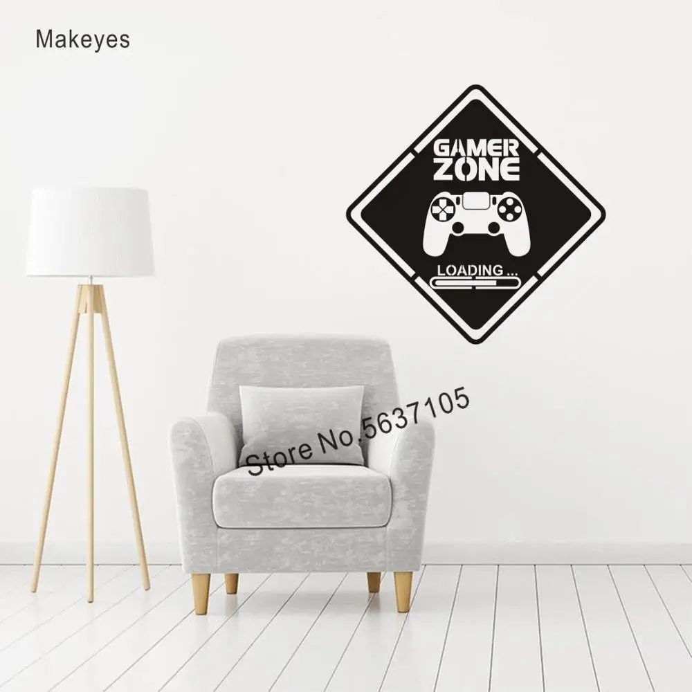 

Makeyes Game Zone Wall Stickers Kids Room Playrooms Wall Decals Loading Gaming Wall Decor Teen Bedroom Decoration Gamers Q321