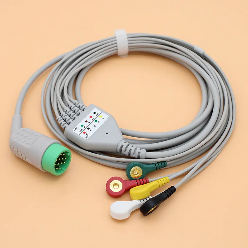 

12pins ECG EKG 5 leads cable and electrode leadwire for Medtronic physio control monitor,with Animal ECG cable,