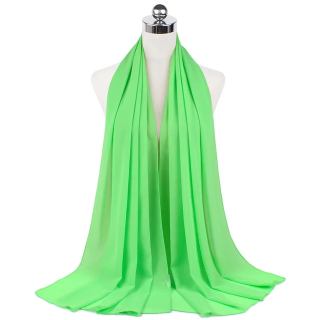 High Quality Good Stitching Stitch Plain Premium Heavy Chiffon Hijab Scarf Malaysian Women's Scarves Hijabs Long Shawl Shawls 41