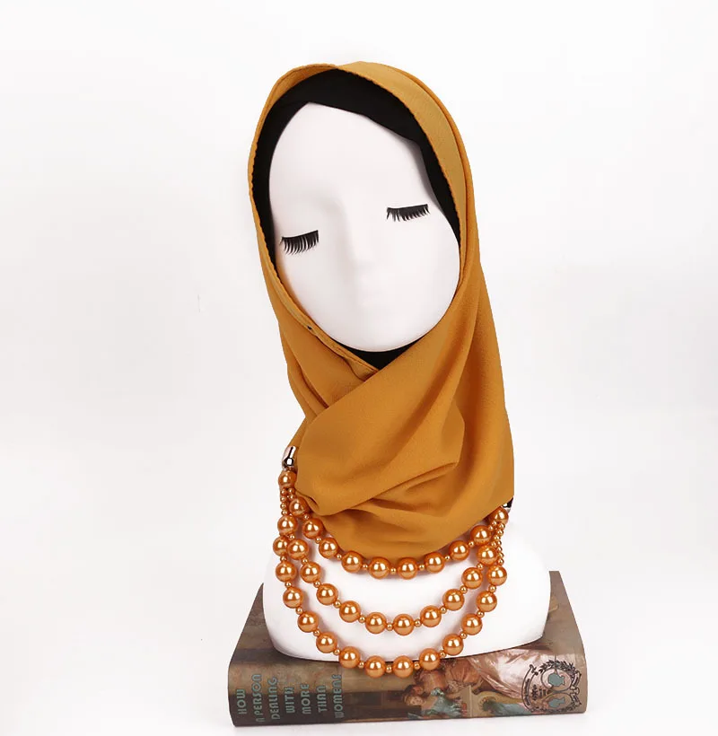 H0e4a3a2b86204bcda2c08ce5f7badb0cn Women Shawl Hijabs Pendant Necklace Scarf Women Solid Color Shawls Jewelry Scarf Female Stole Beach Trip Accessories Scarves Mallzona