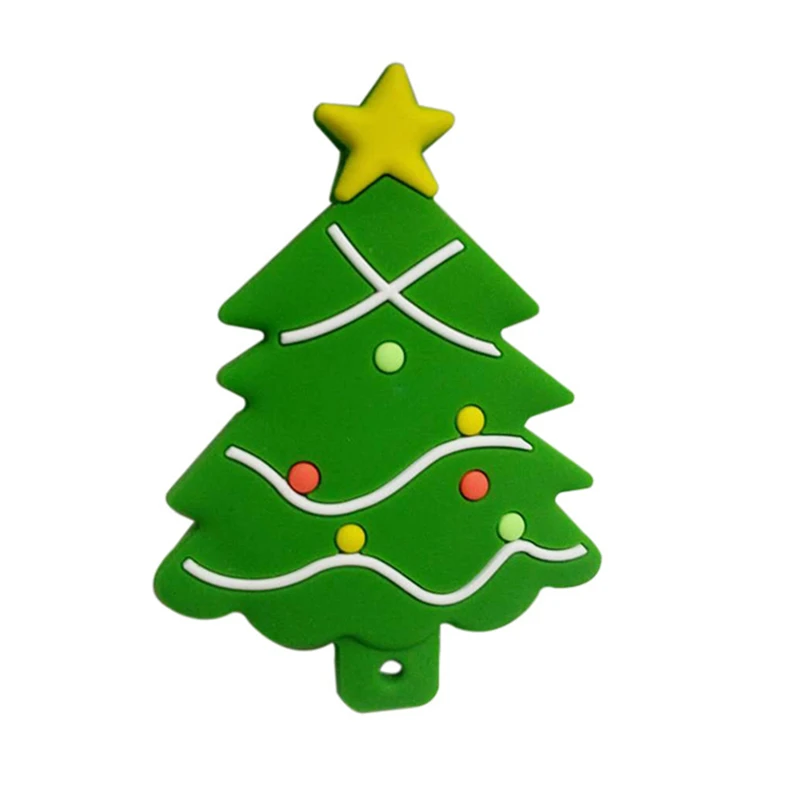 Безопасный детский Силиконовый грызунок игрушка Bpa бесплатно Санта-Клаус Рождественская елка игрушки-Жвачки Прорезыватели для зубов для детей прорезыватели - Цвет: Зеленый