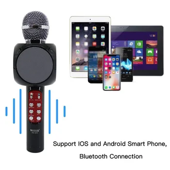 

KTV Handheld Wireless Microphone Speaker Reverberation Voice Condenser Karaoke Recording Live Surround Sound Karaoke