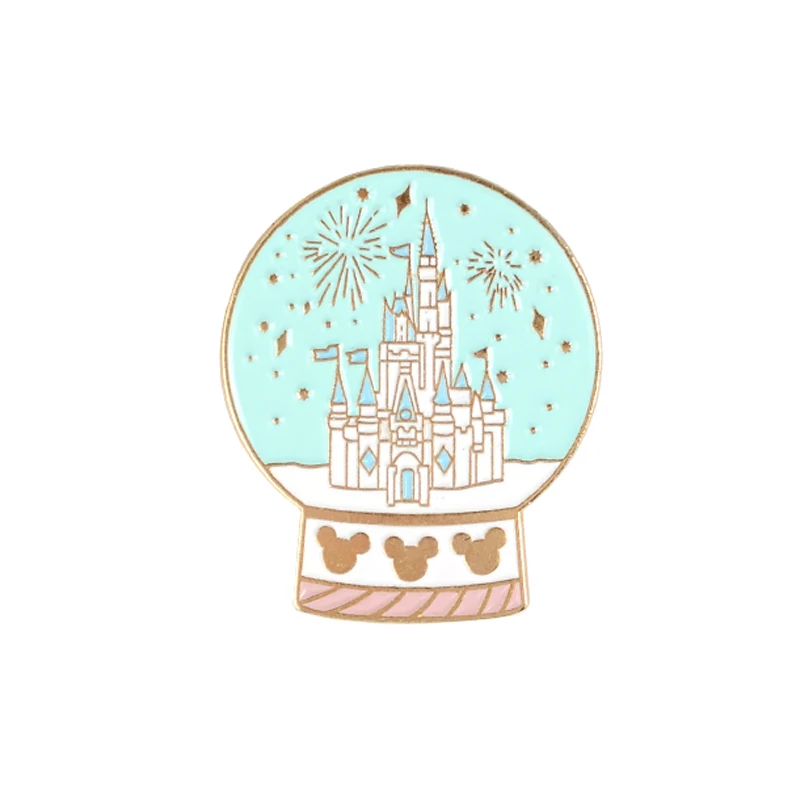 Cartoon Fairytale castle Enamel Pin Crystal ball Brooches Bag Clothes Lapel Pin Fun Badge Jewelry Gift for Girls Brosche Spille