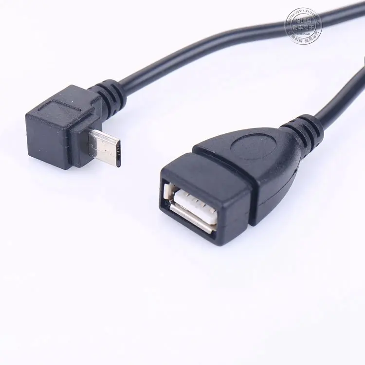 

90 Degree Angle Recurved Micro USB Elbow OTG Adapter Cable Android Mobile Phone And Tablet Connected USB Drive Data Cable