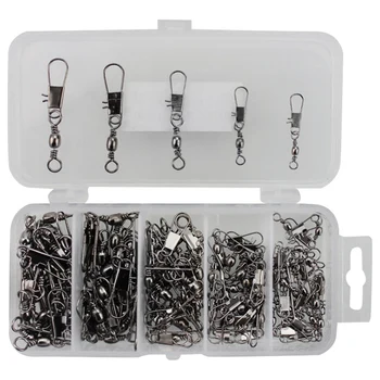 

Hot HG-100 Pcs Fishing Swivel Copper Rolling Swivel Interlock Snap Lure Connectors Fishing Tackle Size 2,4,6,8,10