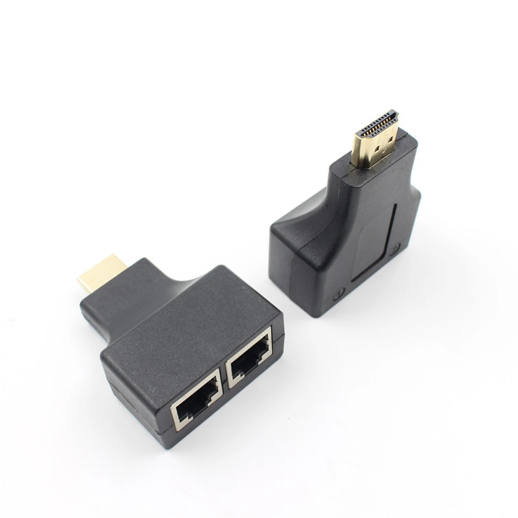 

2Pcs HD to Dual RJ45 Extender Over Cat 5e/6 1080P HD Network Ethernet Adapter Dual Network Cable Extender