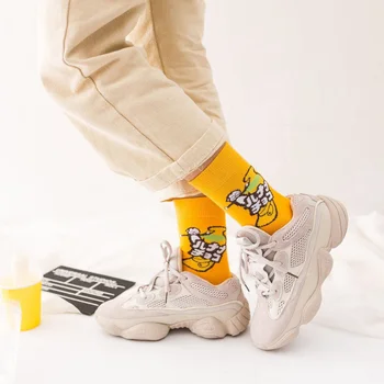 

Spring and summer new Korean trend female socks happy funny socks personality street shooting male socks cotton tall tube socks