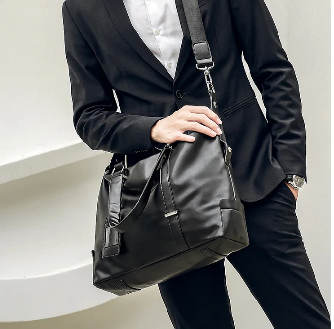 

Fashion Men Dapper Briefcase High Capacity Leather Shoulder Business Bag Daily All-match Commuter Bags Bolsa Hombre DF324