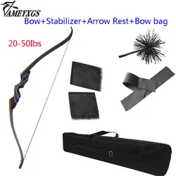 Archery Recurve Bow 20-55 lbs Bow With Stabilizer Arrow Rest Bow Bag Hunting Shooting Accessories