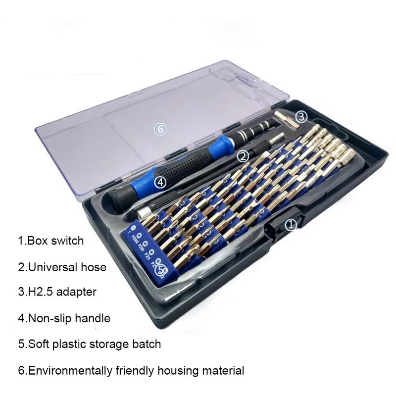 58 in 1 Precision Screwdriver Set with 54 Driver Kits Flexible Shaft for for Fixing Computer/Smart phone/Laptops New