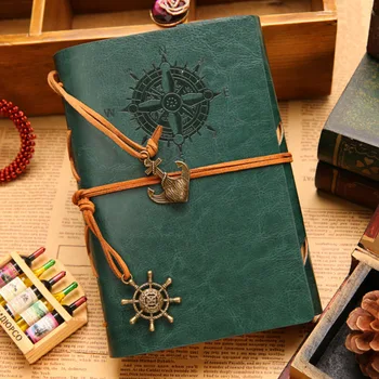 

Artificial PU Pirate Notebook Diary Strap Planner Replaceable Stationery Vintage Classic Spiral Journal Stylish Strap Notebook