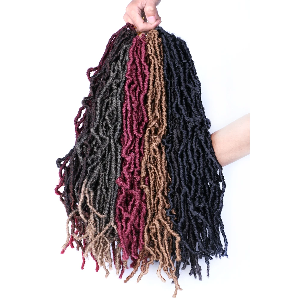 Faux locs Curly вязание крючком косички волосы для наращивания 21 прядь/упаковка Омбре синтетические косички волосы черный коричневый крючком волосы