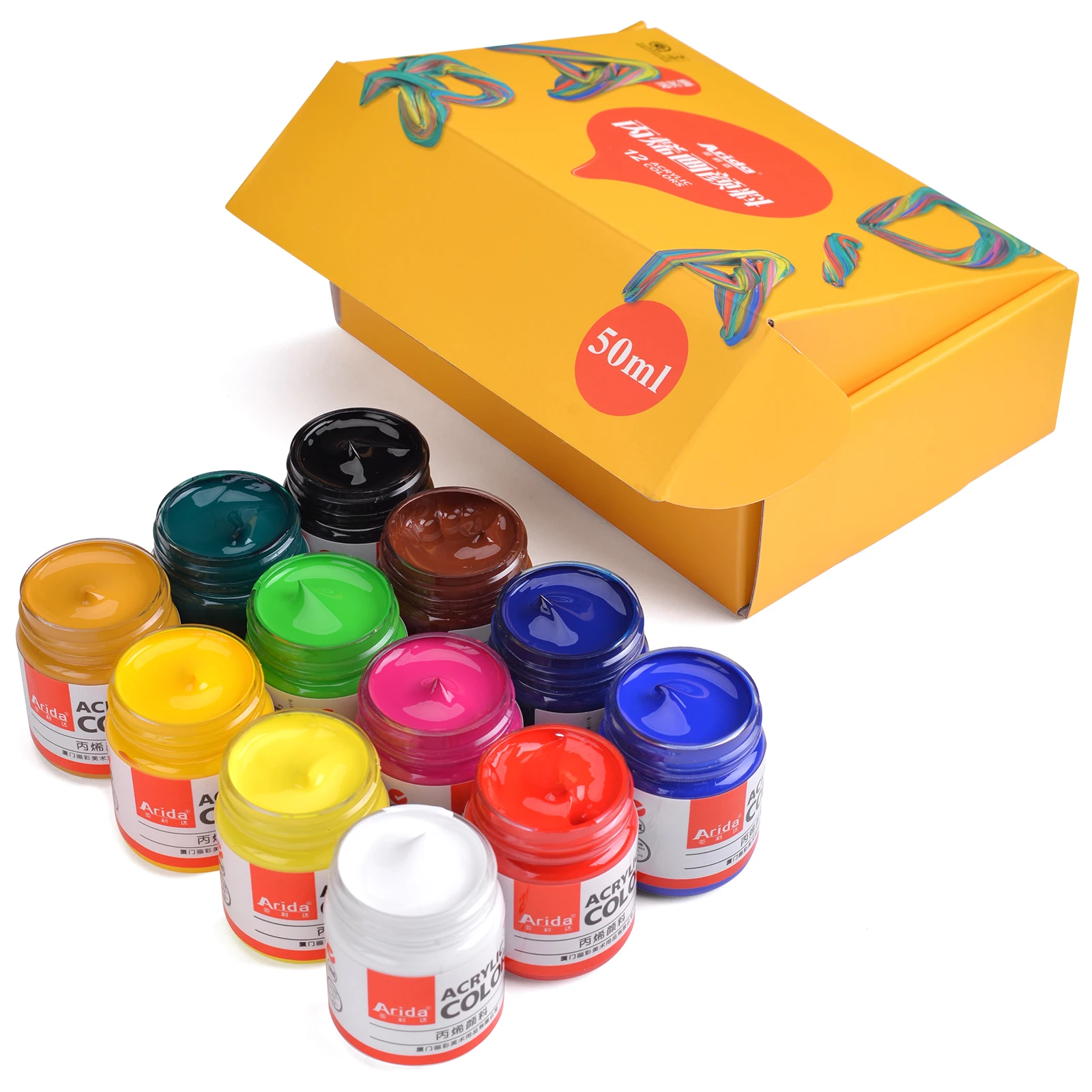 Professional Acrylic Paint Set 50ml 12/16/20/24 Colors Acryl Drawing Painting Pigment Hand-Painted Wall Paint For Artist DIY acrylic paint acrylic paint set acrylic pigment