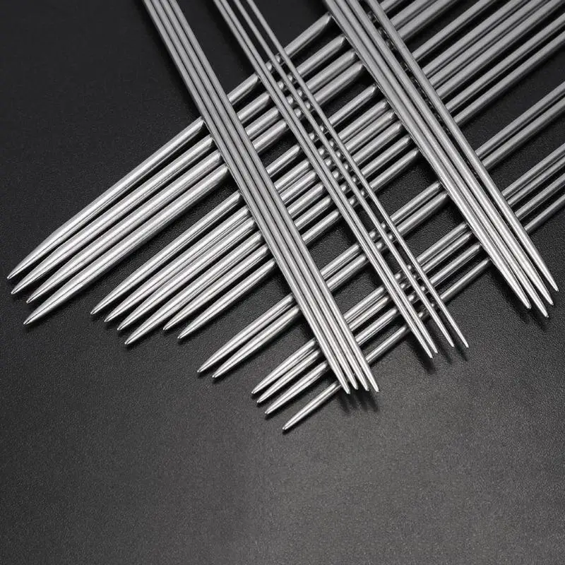 35 шт. 20 см из нержавеющей стали прямые вязальные крючки для вязания Yarrn набор спиц размер 2-5 мм DIY вязание инструменты