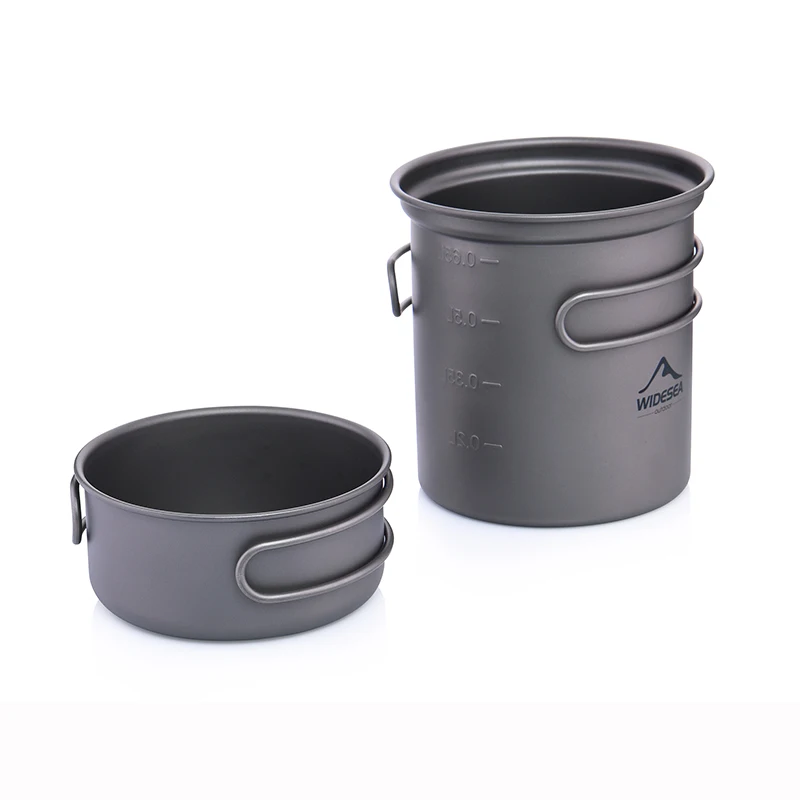 Widesea Титановая посуда для кемпинга, набор для приготовления пищи на открытом воздухе, походный туристический набор