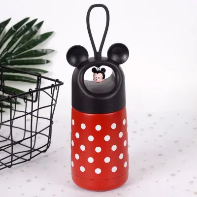 330 мл мультфильм термос чашка детская Милая бутылка для воды для девочек Нержавеющая сталь вакуумные, сохраняющие Тепло Кружка креативные подарки ко дню рождения - Цвет: Mickey Red