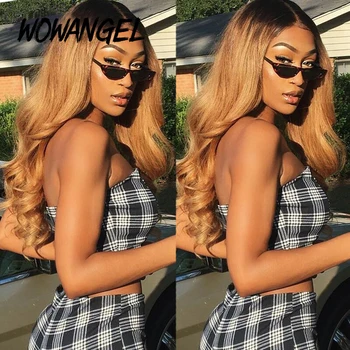 

13*6 Body Wave Brazilian Blonde Lace Wig 1B/27 Ombre Color Lace Front Human Hair Wigs With Baby Hair Deep Part Bleached Knots