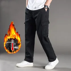 Size 8XL 160KG spring winter fleece Men thick cargo pants safari style pants pants high street dance big pants