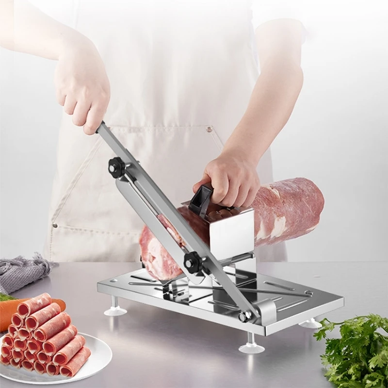 Household Manual Lamb Meat Slicer Frozen Meat Stainless Steel Cutting Machine Ham Beef Herb