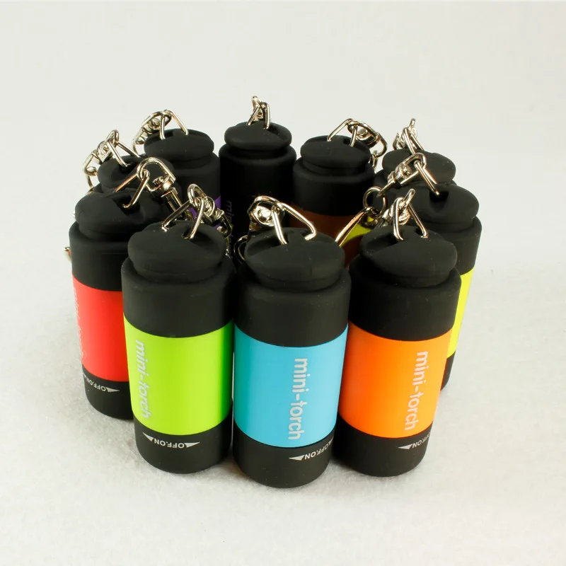 Светодиодный мини-фонарь 0,3 W 25Lum USB Перезаряжаемые светодиодный фонарь лампа брелок мини фонарь яркий светильник светодиодный вспышка светильник