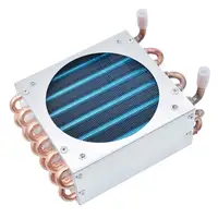 Avec coque condensateur radiateur congélateur refroidi par air ventilateur refroidi à l'eau ailé en aluminium tube de cuivre échangeur de chaleur 3