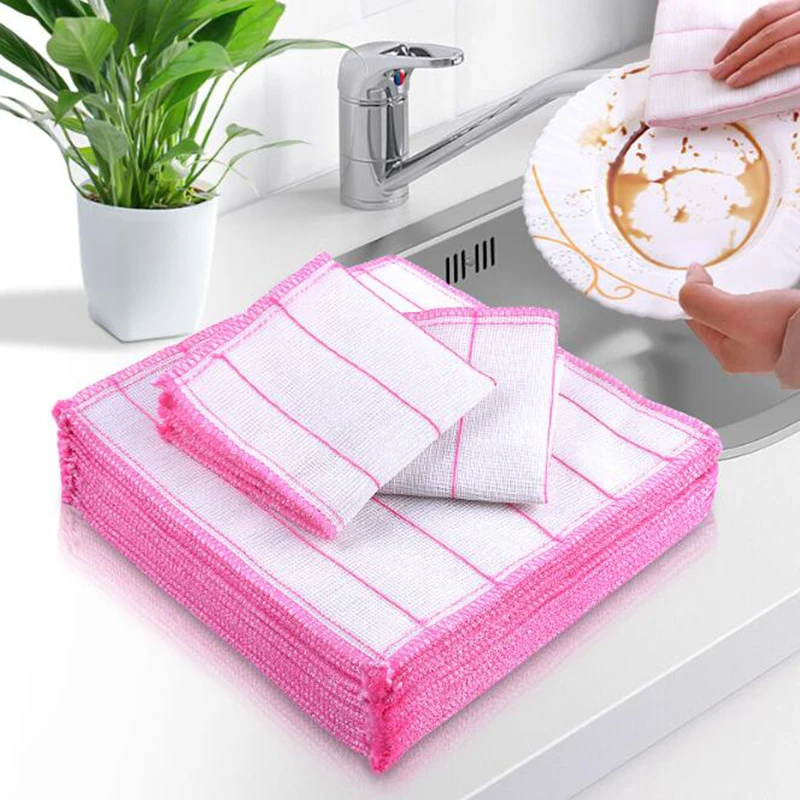 

20/30PCS Kitchen Cleaning Cloths for Dishes Cotton Dish Towels Super Absorbent Dishcloth Reusable Decontamination Scouring Pad