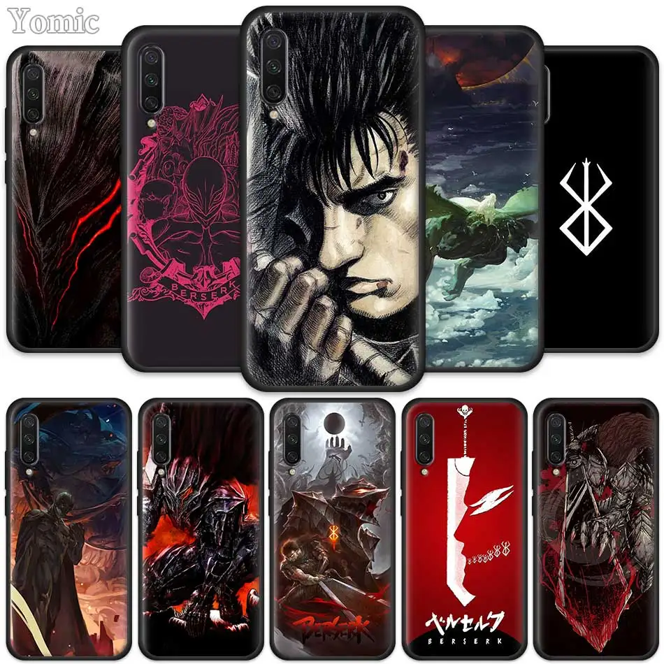 

Berserk Ainme Case for Xiaomi Mi A3 Lite CC9E CC9 9T 6X Mi 8 A2 Lite Redmi K20 Pro Note 6 7 Black Silicone Cover